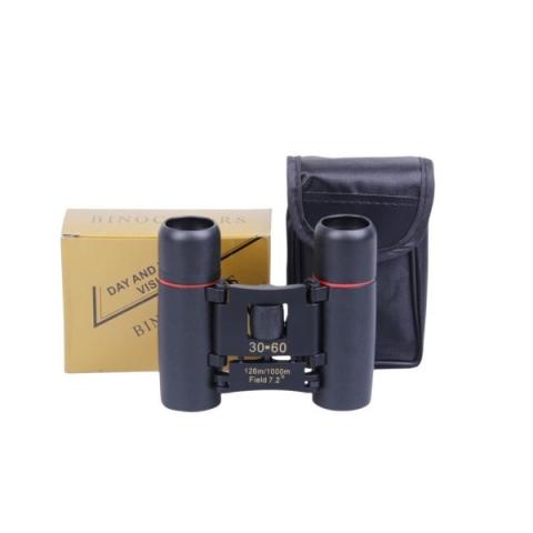 30×60 Compact Folding Binoculars, Folding Telescope With Clean Cloth And Carry Case For Kids, Adults, Outdoor, Travel, Birding, Birdwatching, Hiking, Sightseeing